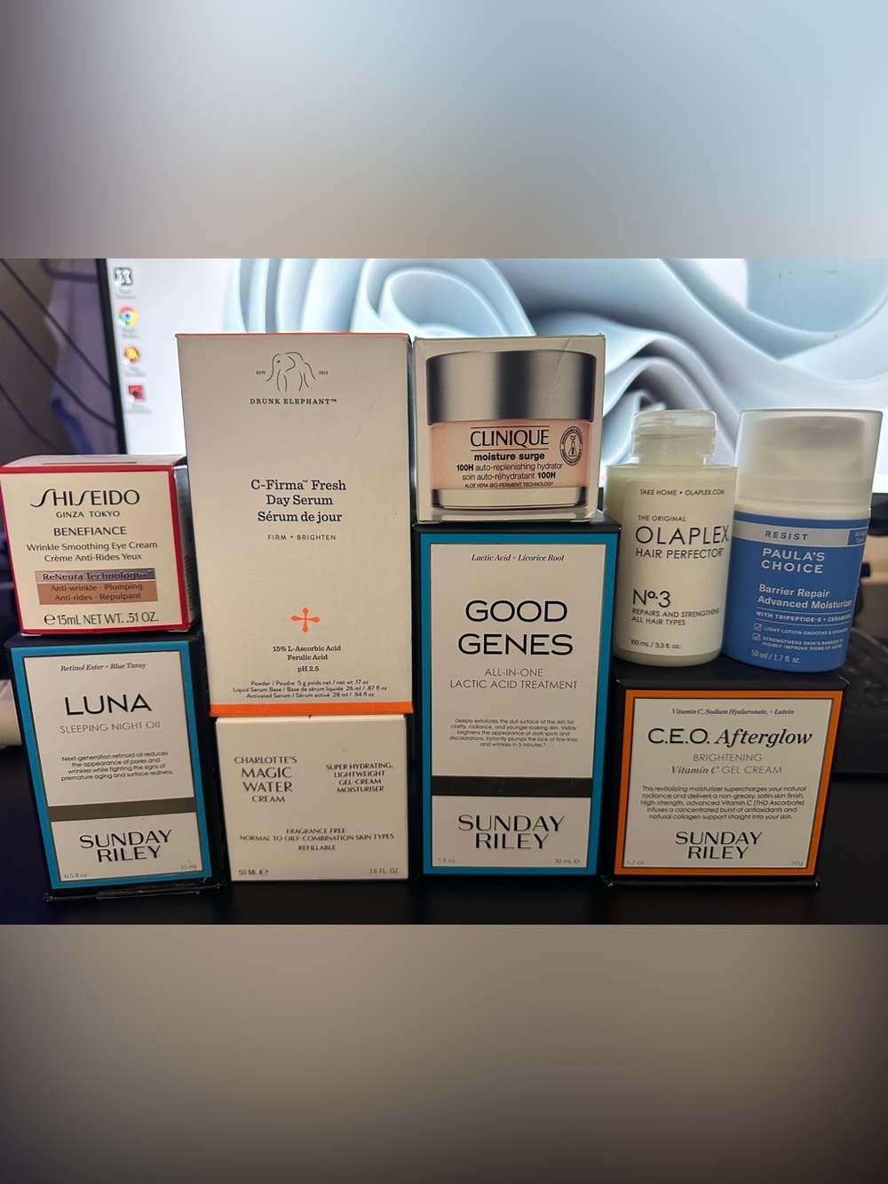 Luxury Skincare Lot: Charlotte Tilbury, Sunday Riley, Drunk Elephant, Shiseido